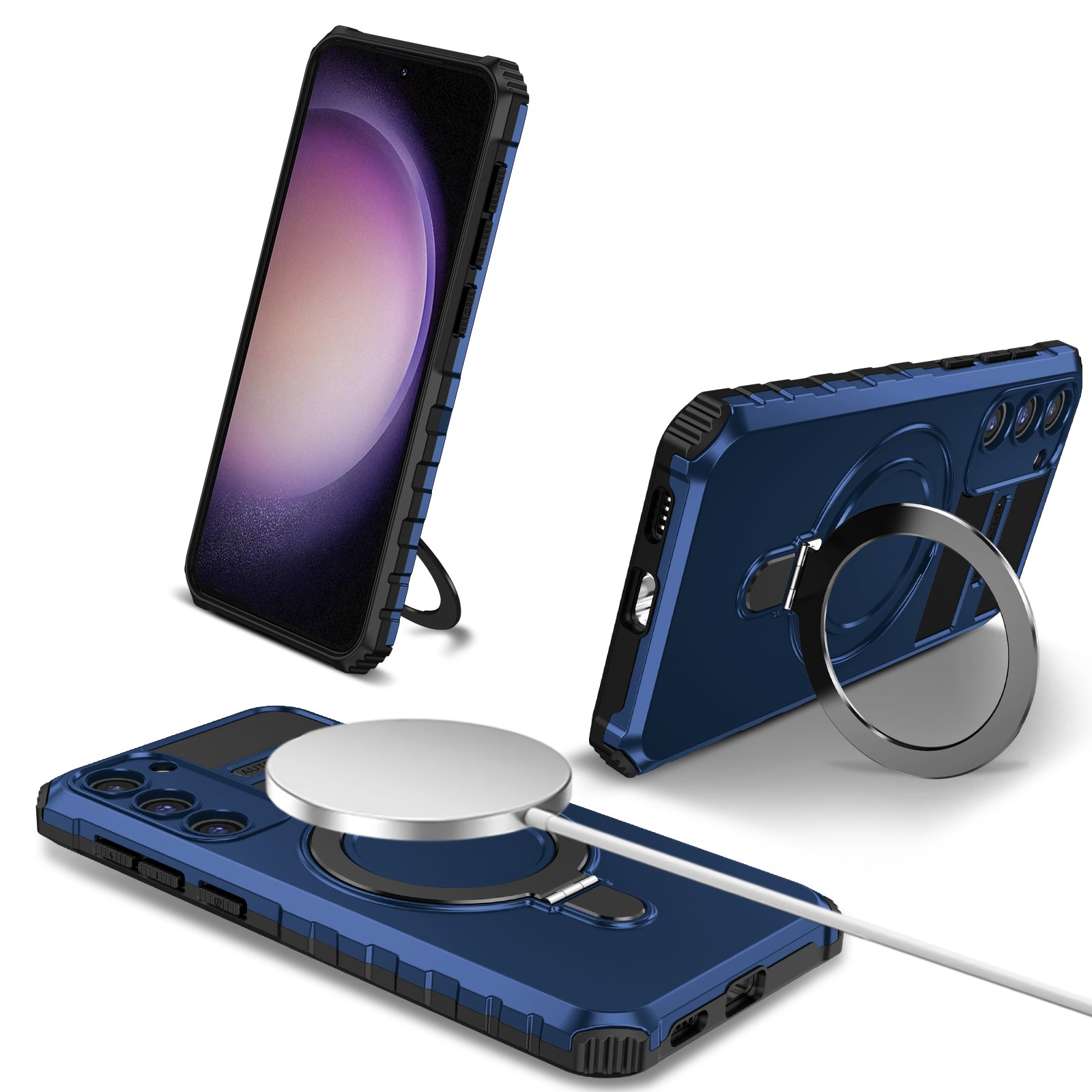 For Samsung Galaxy S23 Ring Kickstand Phone Case Shockproof PC TPU Magnetic Cover For Samsung Galaxy S23 Ring Kickstand Phone Case Shockproof PC TPU Magnetic Cover